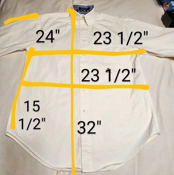 Tommy Hilfiger Beige Dress Shirt Button Down Collar Small - Picture 8 of 8